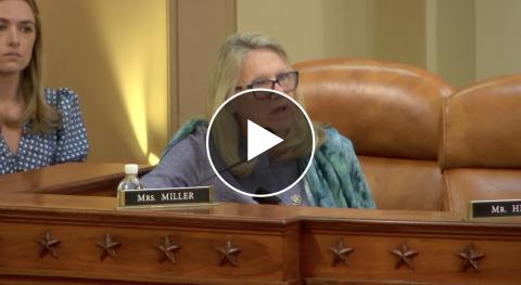 Congresswoman Miller at a W&M Hearing on Antisemitism on college campuses
